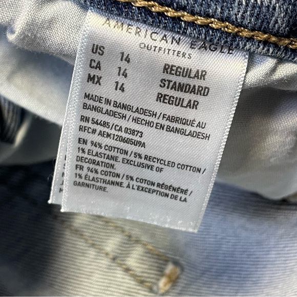 American Eagle Curvy Mom Jeans Women's Size 14 Distressed Stretch - Picture 10 of 10